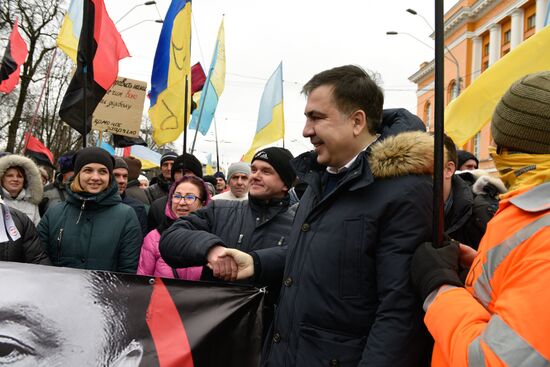 Митинг сторонников М. Саакашвили в Киеве