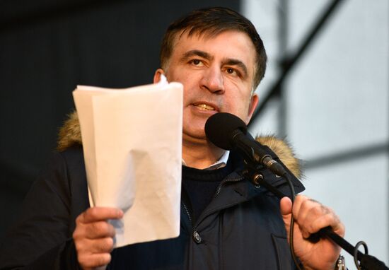 Митинг сторонников М. Саакашвили в Киеве