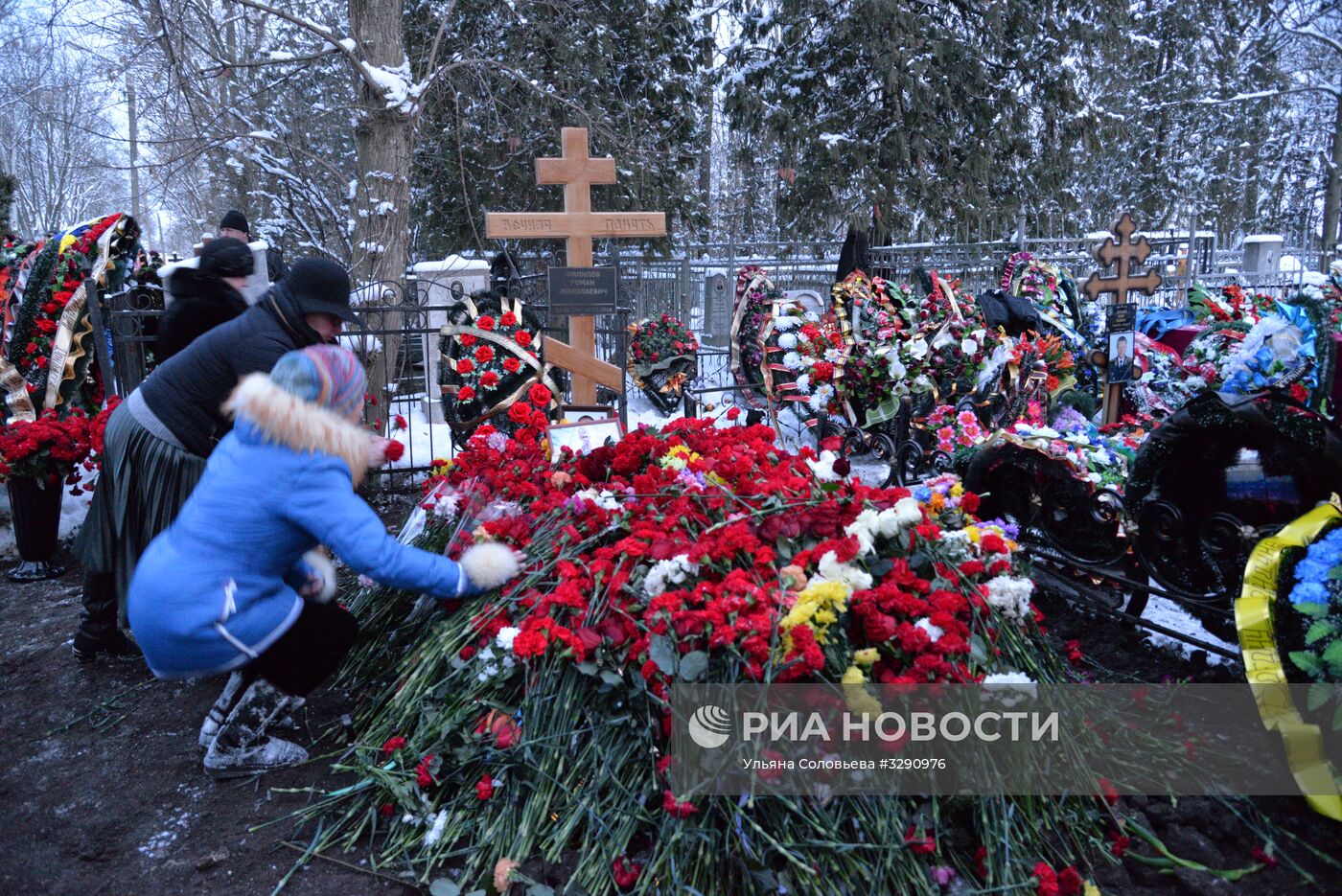 Церемония прощания с летчиком Романом Филиповым в Воронеже