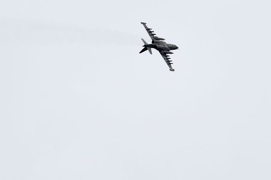 Летно-тактические учения штурмовиков Су-25 в Краснодарском крае