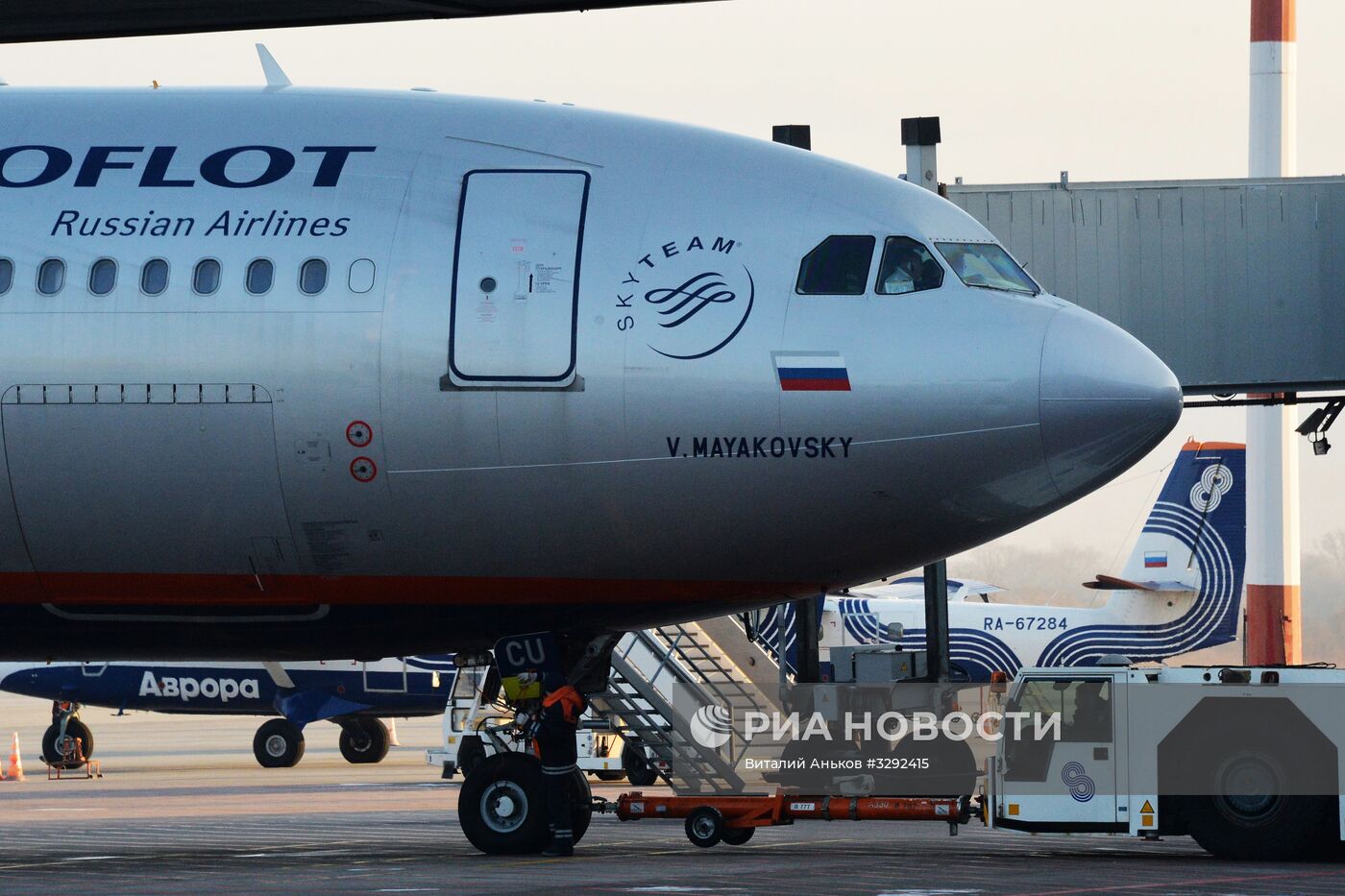 Работа международного аэропорта "Владивосток"