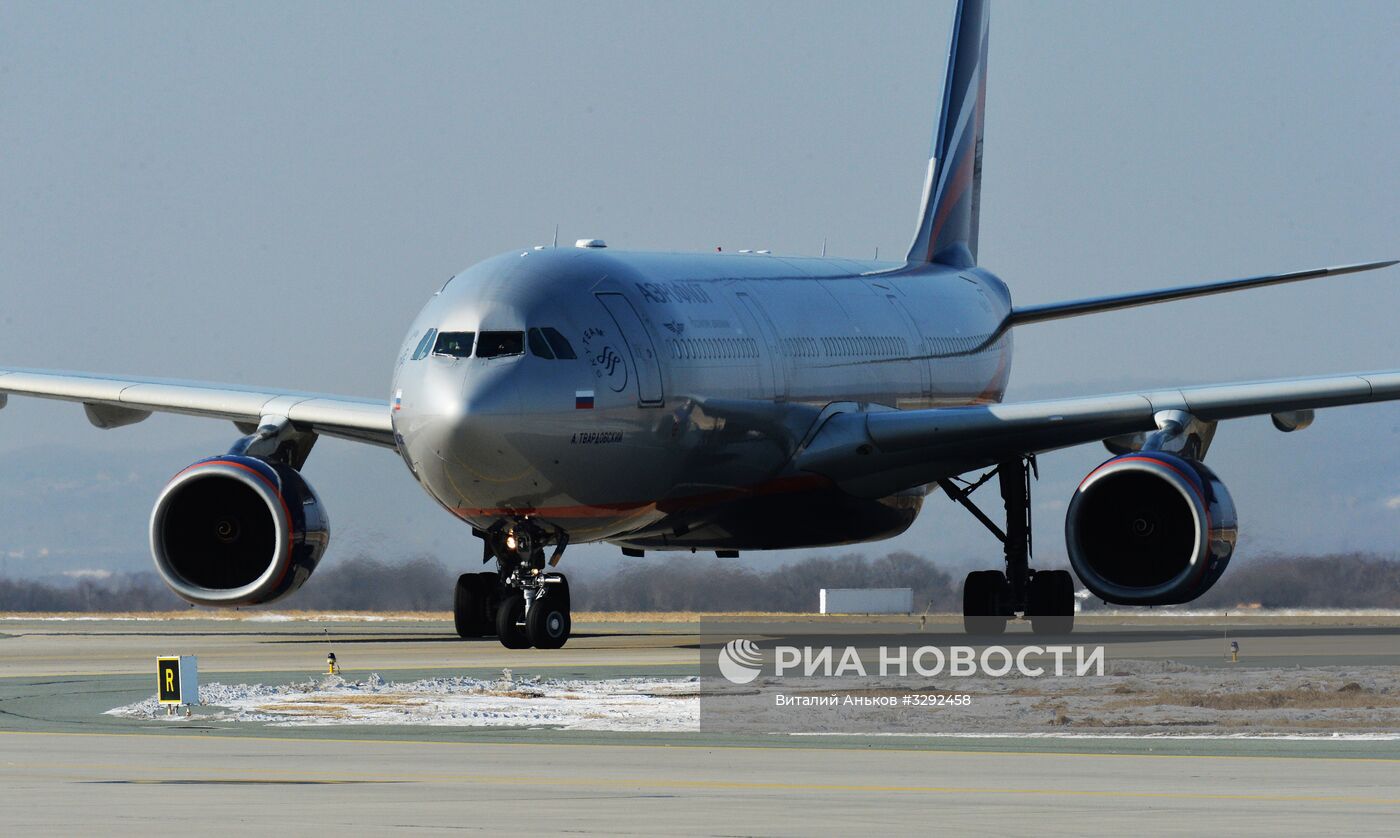 Работа международного аэропорта "Владивосток"