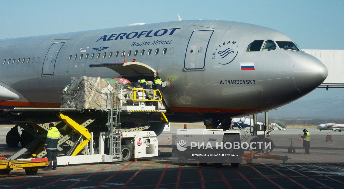 Работа международного аэропорта "Владивосток"