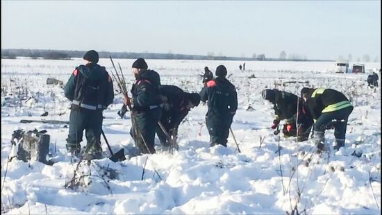 Последствия крушения Ан-148 в Московской области