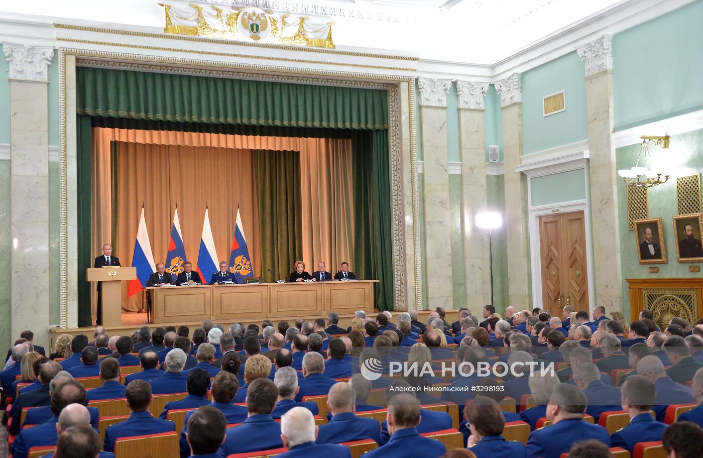 Президент РФ В. Путин принял участие в расширенном заседании коллегии Генпрокуратуры РФ