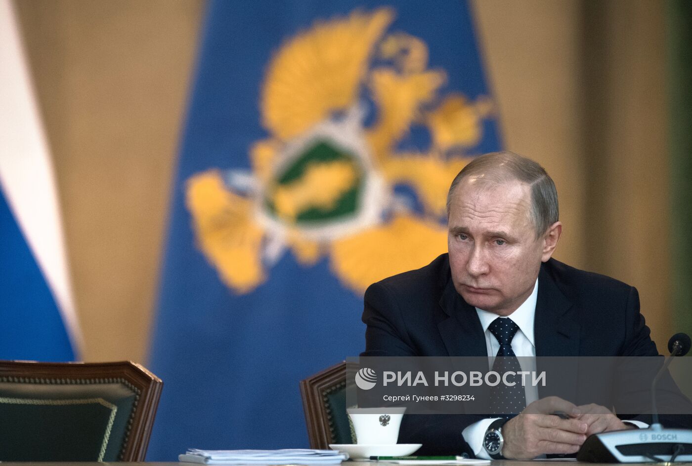 Президент РФ В. Путин принял участие в расширенном заседании коллегии Генпрокуратуры РФ