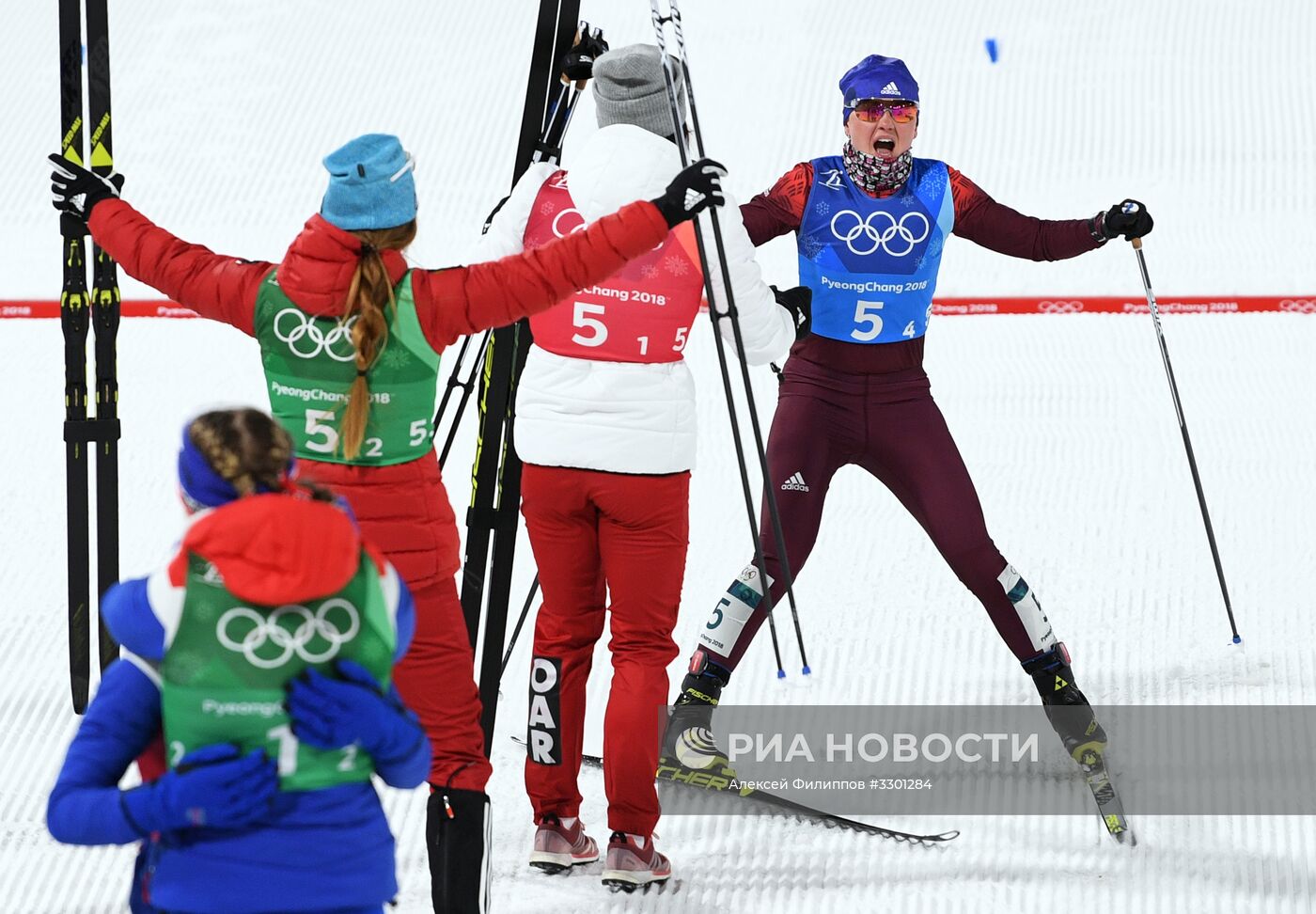 Олимпиада 2018. Лыжные гонки. Женщины. Эстафета