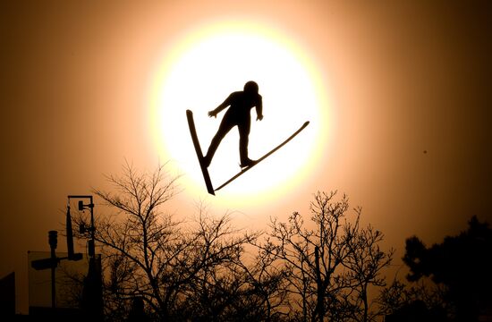 Олимпиада 2018. Лыжное двоеборье. Большой трамплин. Тренировки