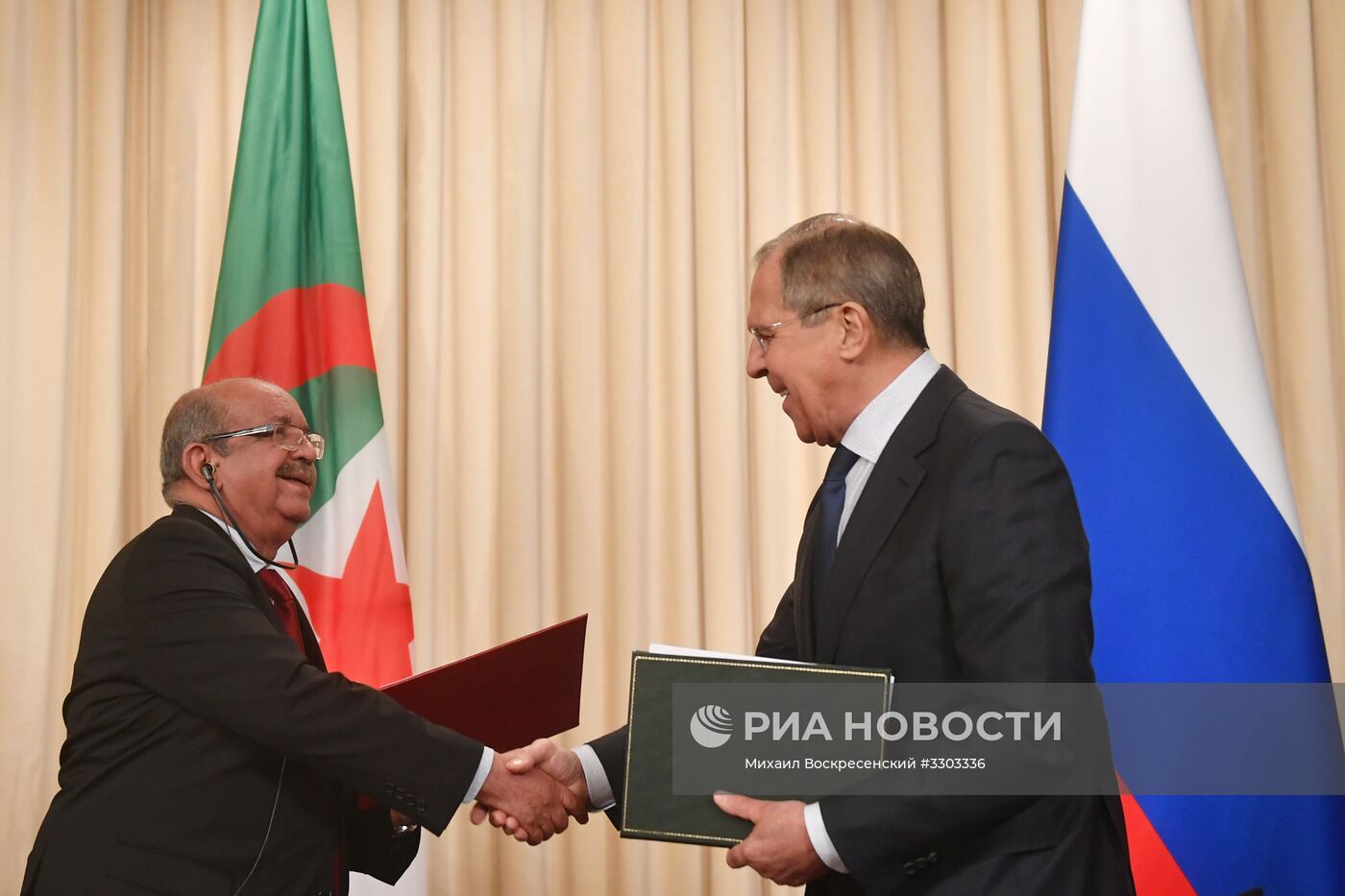 Встреча глав МИД РФ и Алжира С. Лаврова и А. Мессахела