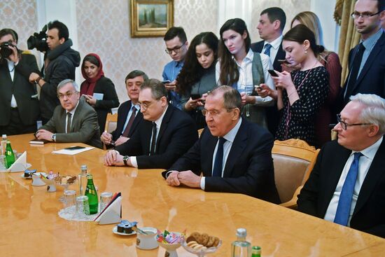 Встреча глав МИД РФ и Ирана С. Лаврова и М. Зарифа