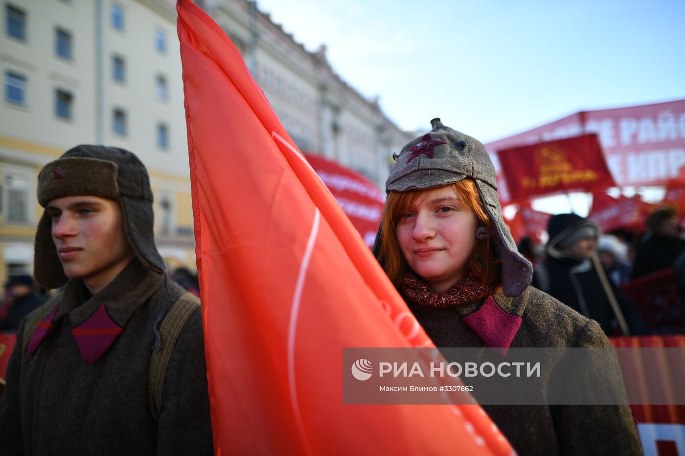 Демонстрация в честь 100-летия со дня создания Красной Армии