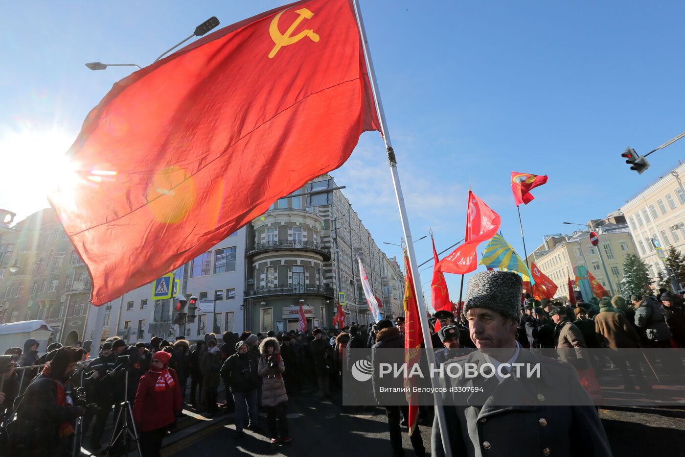 Демонстрация в честь 100-летия со дня создания Красной Армии