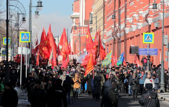 Демонстрация в честь 100-летия со дня создания Красной Армии