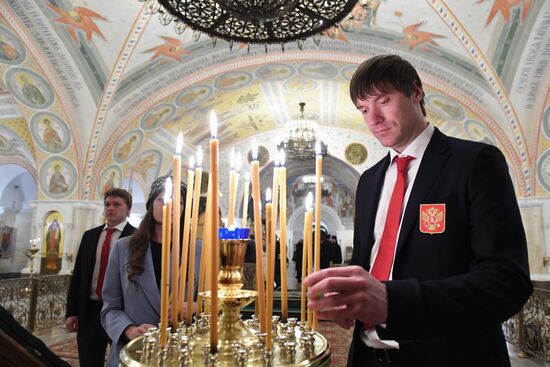 Патриарх Кирилл совершил благодарственный молебен для российских спортсменов-участников Олимпиады