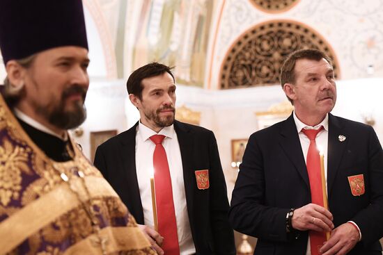 Патриарх Кирилл совершил благодарственный молебен для российских спортсменов-участников Олимпиады