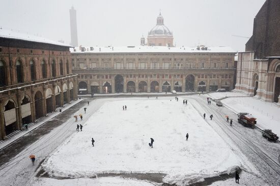Снегопад в Италии
