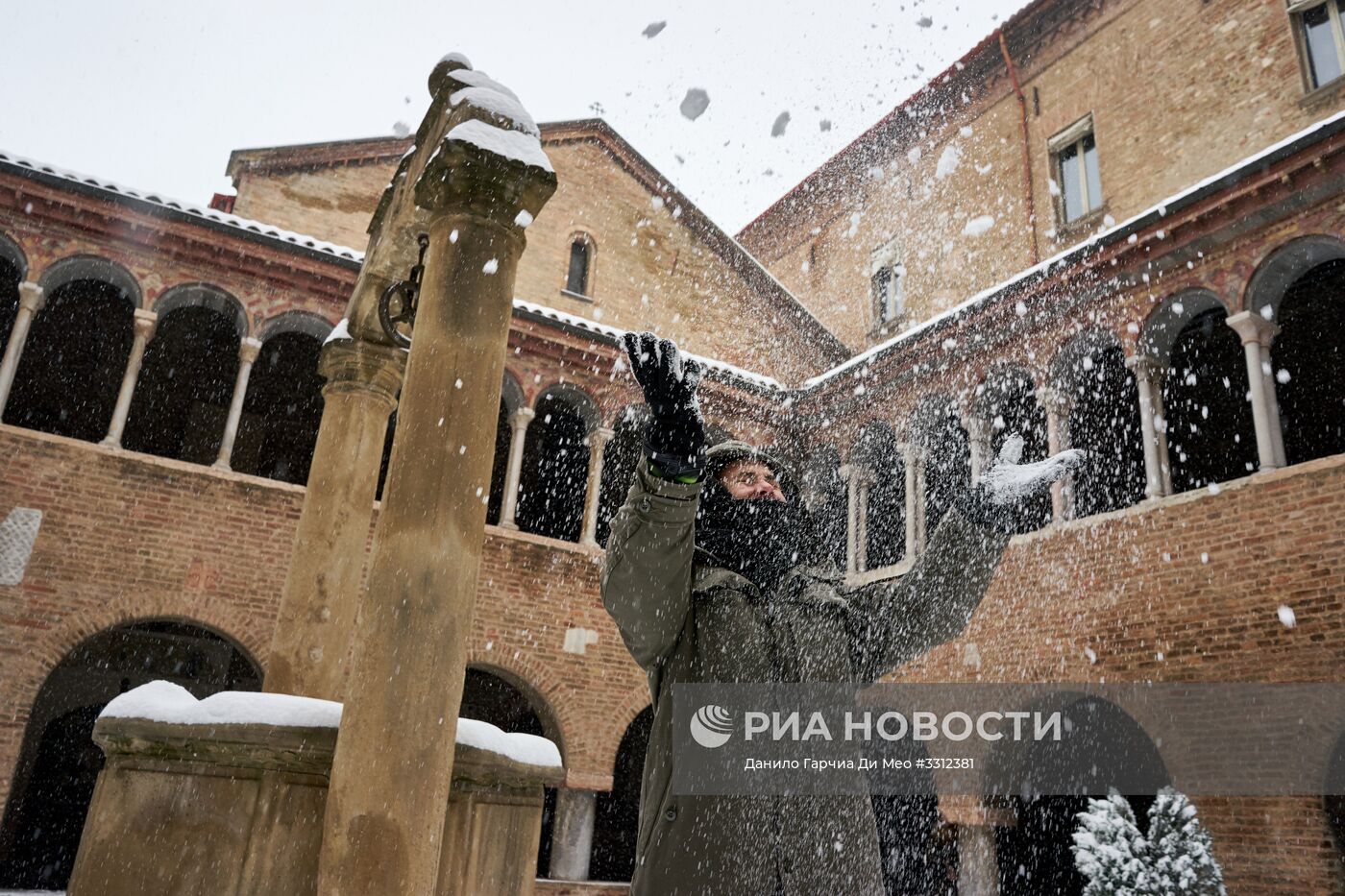 Снегопад в Италии