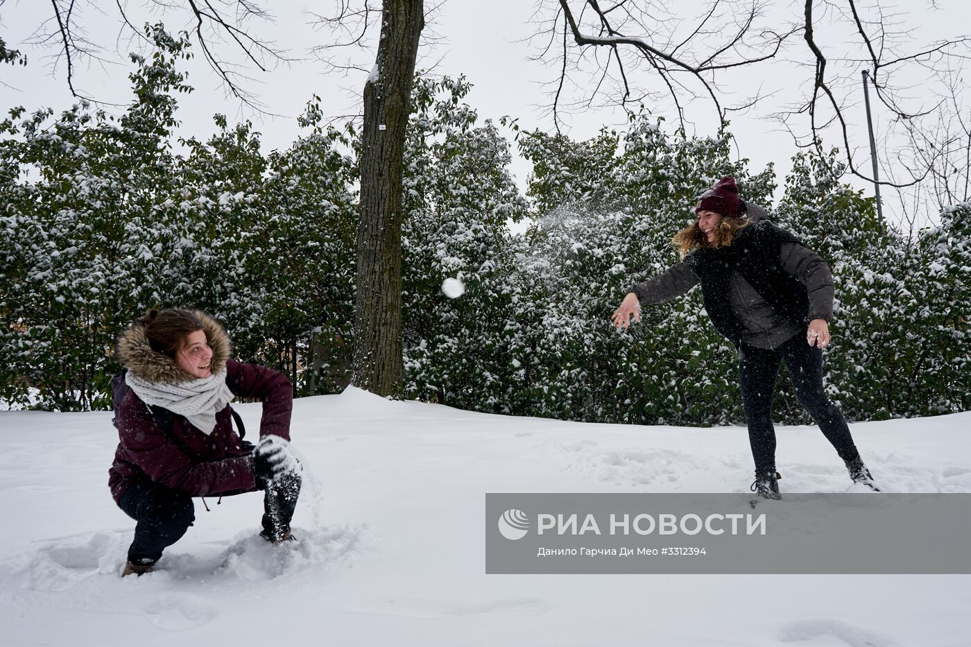 Снегопад в Италии