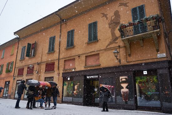 Снегопад в Италии