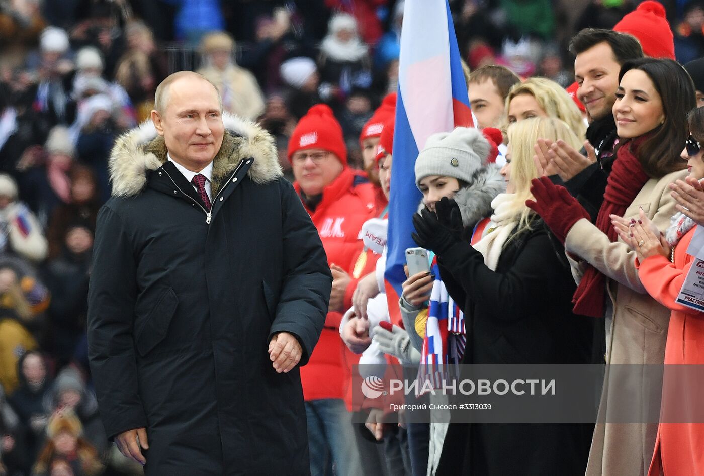 Митинг в поддержку кандидата в президенты РФ В. Путина