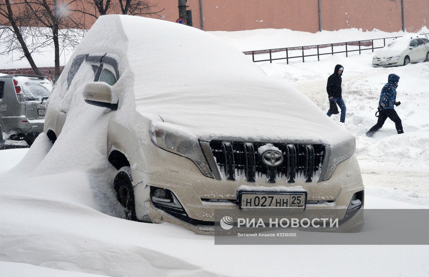 Снегопад во Владивостоке