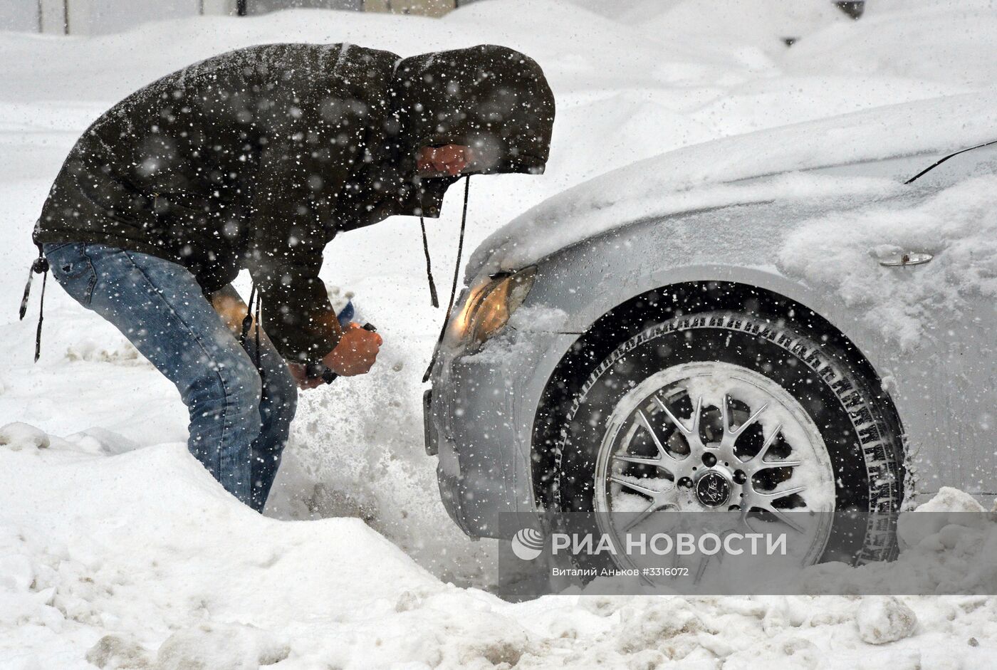 Снегопад во Владивостоке
