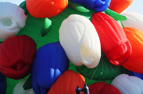 Воздушный шар в виде букета тюльпанов в Москве