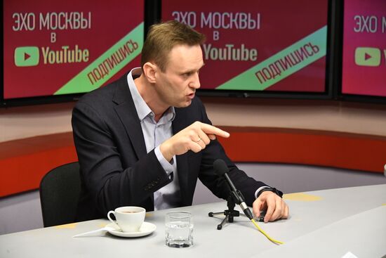 Алексей Навальный выступил в эфире радиостанции "Эхо Москвы"