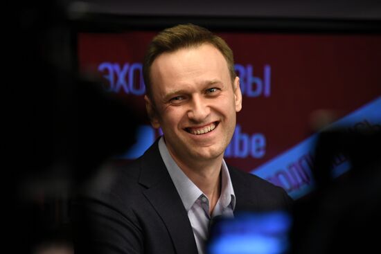Алексей Навальный выступил в эфире радиостанции "Эхо Москвы"