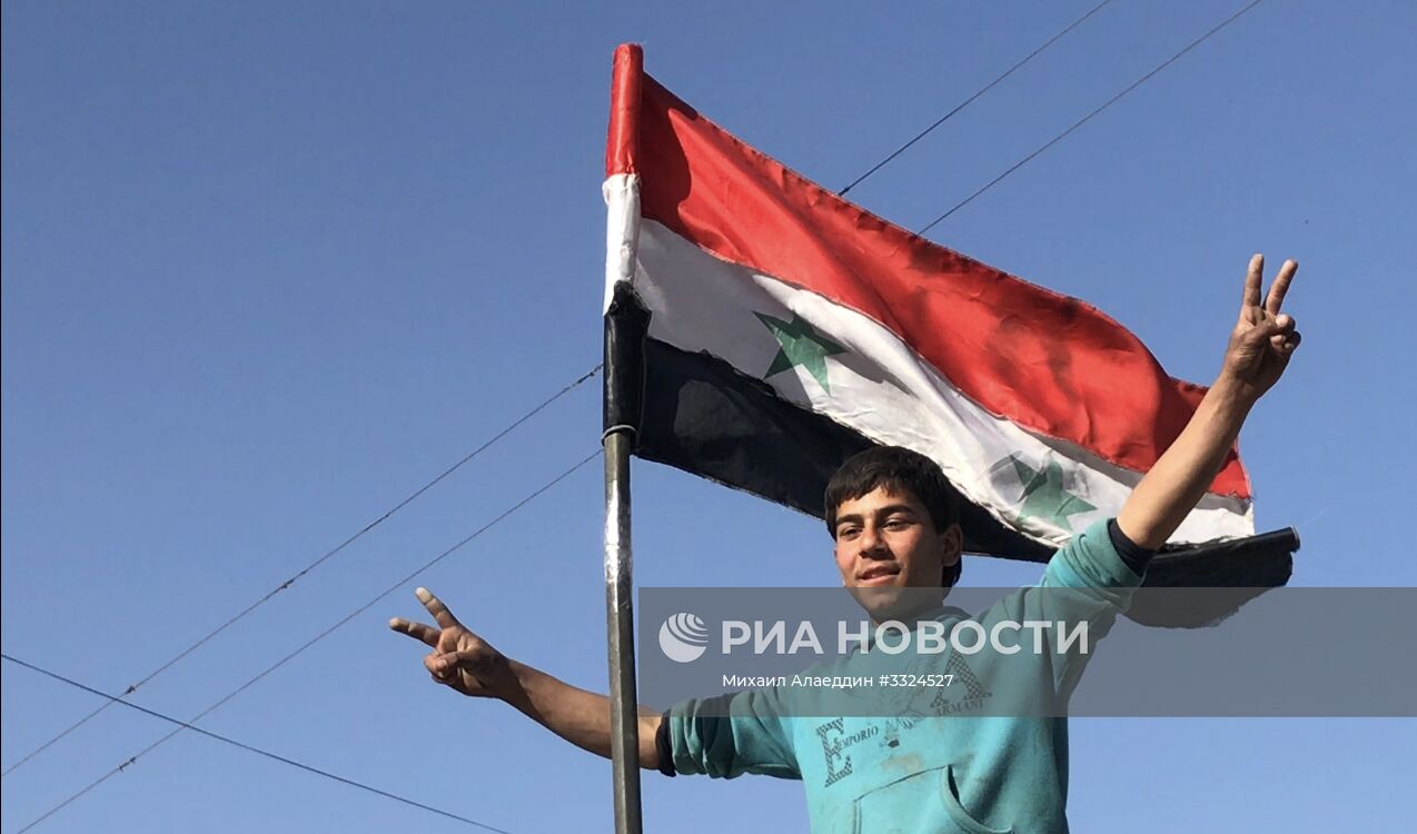 Освобожденный населенный пункт Кафр-Батна в восточной Гуте