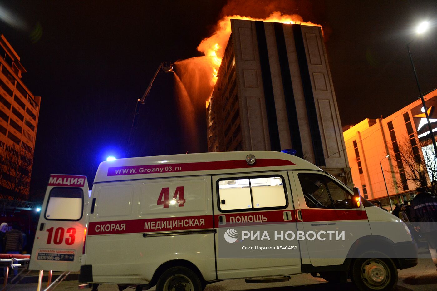 Пожар в жилом доме в Грозном | РИА Новости Медиабанк