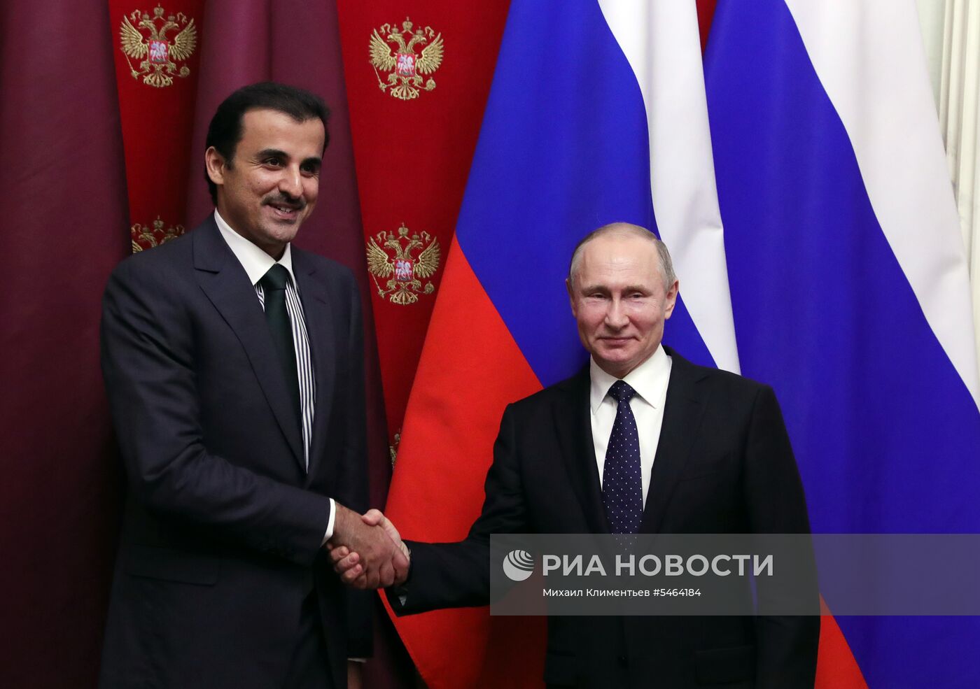 Президент РФ В. Путин встретился с эмиром Катара Тамимом бен Хамадом Аль Тани