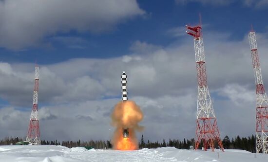 Запуск ракеты «Сармат» с космодрома «Плесецк»