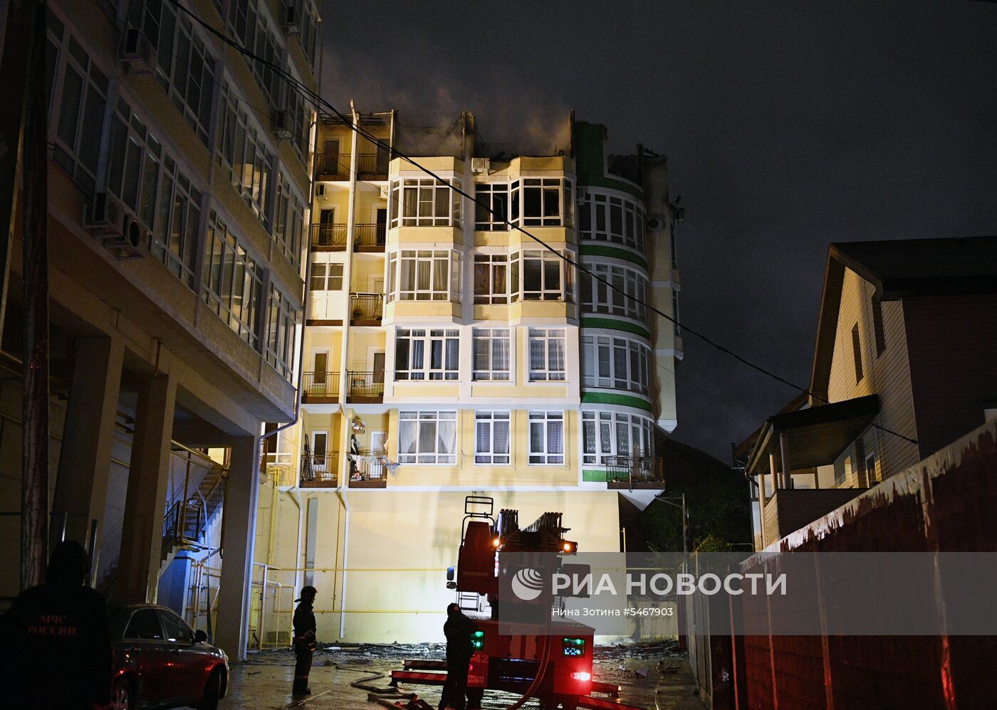 Пожар в жилом доме в Сочи