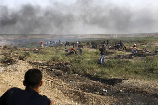 Акции протеста на границе сектора Газа и Израиля 