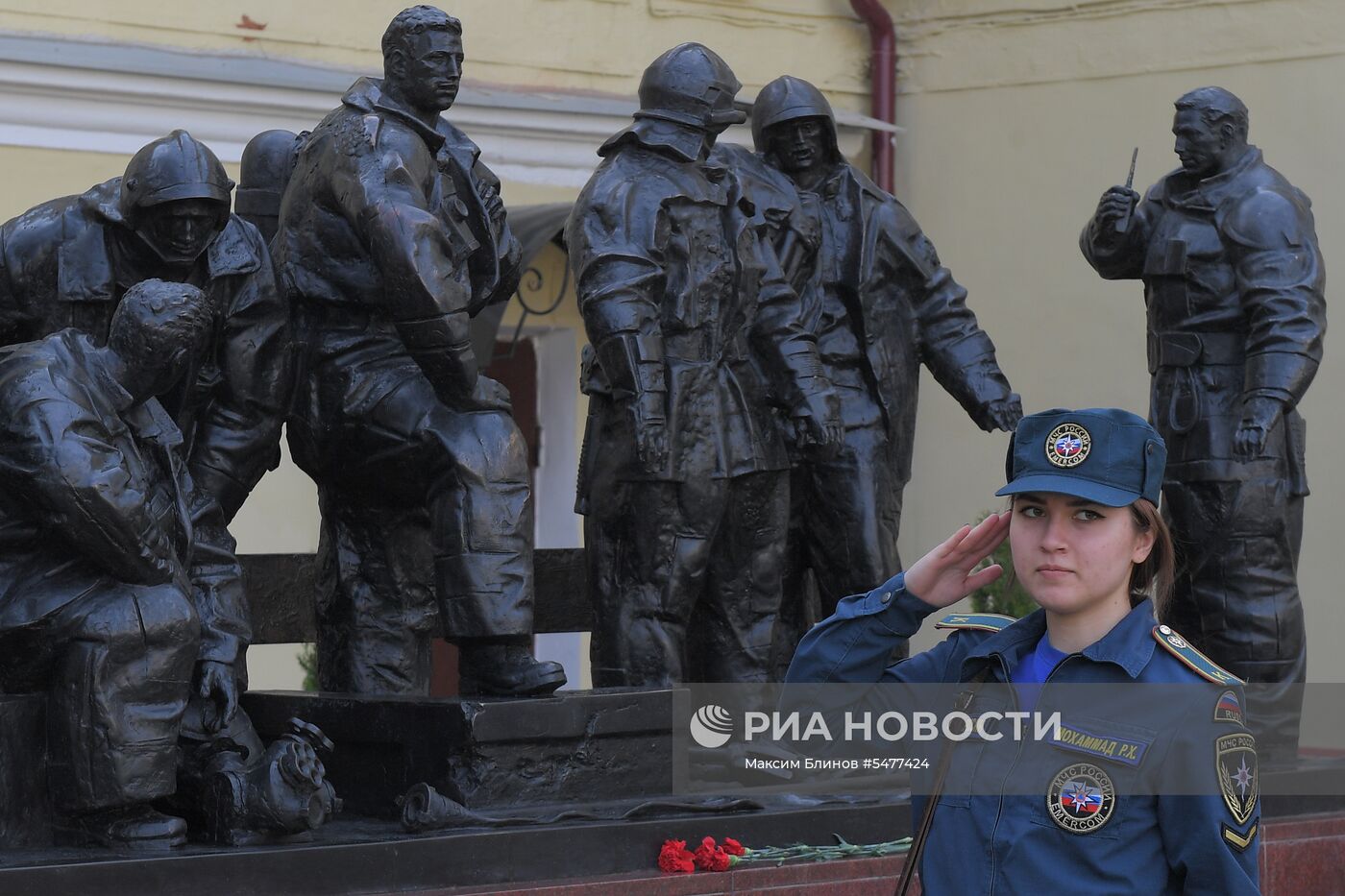 Открытие памятника "Огнеборцам столицы"