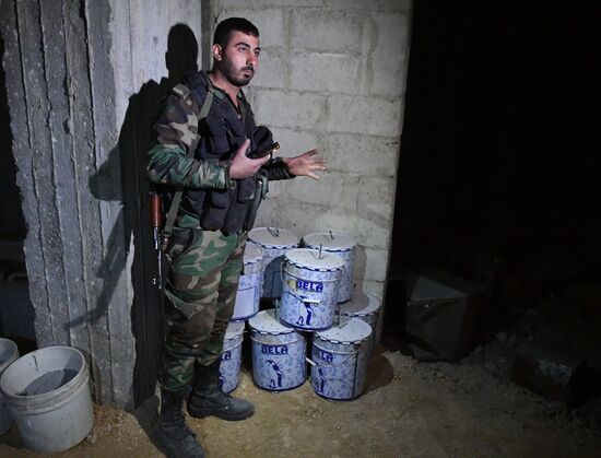 Химлаборатория боевиков в сирийском городе Дума