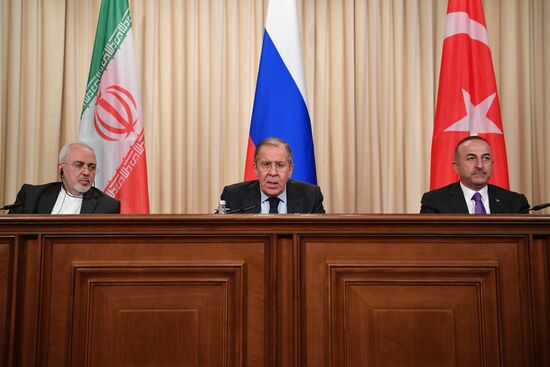 Встреча глав МИД РФ, Ирана и Турции 