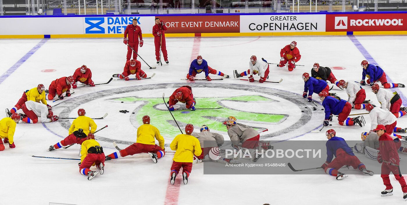 Хоккей. Чемпионат мира. Тренировка сборной России 