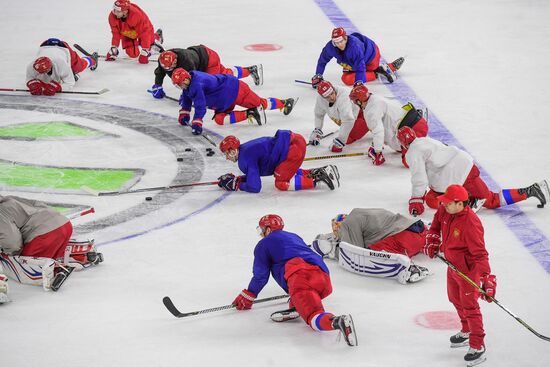 Хоккей. Чемпионат мира. Тренировка сборной России 