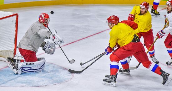 Хоккей. Чемпионат мира. Тренировка сборной России 