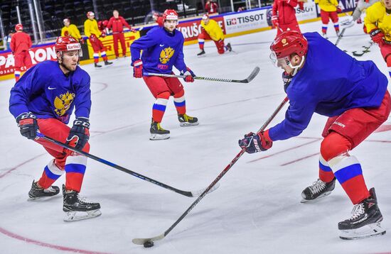 Хоккей. Чемпионат мира. Тренировка сборной России 