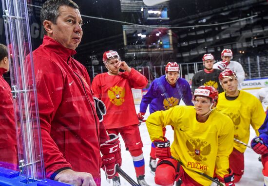 Хоккей. Чемпионат мира. Тренировка сборной России 