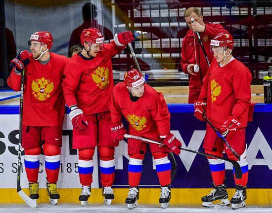 Хоккей. Чемпионат мира. Тренировка сборной России 