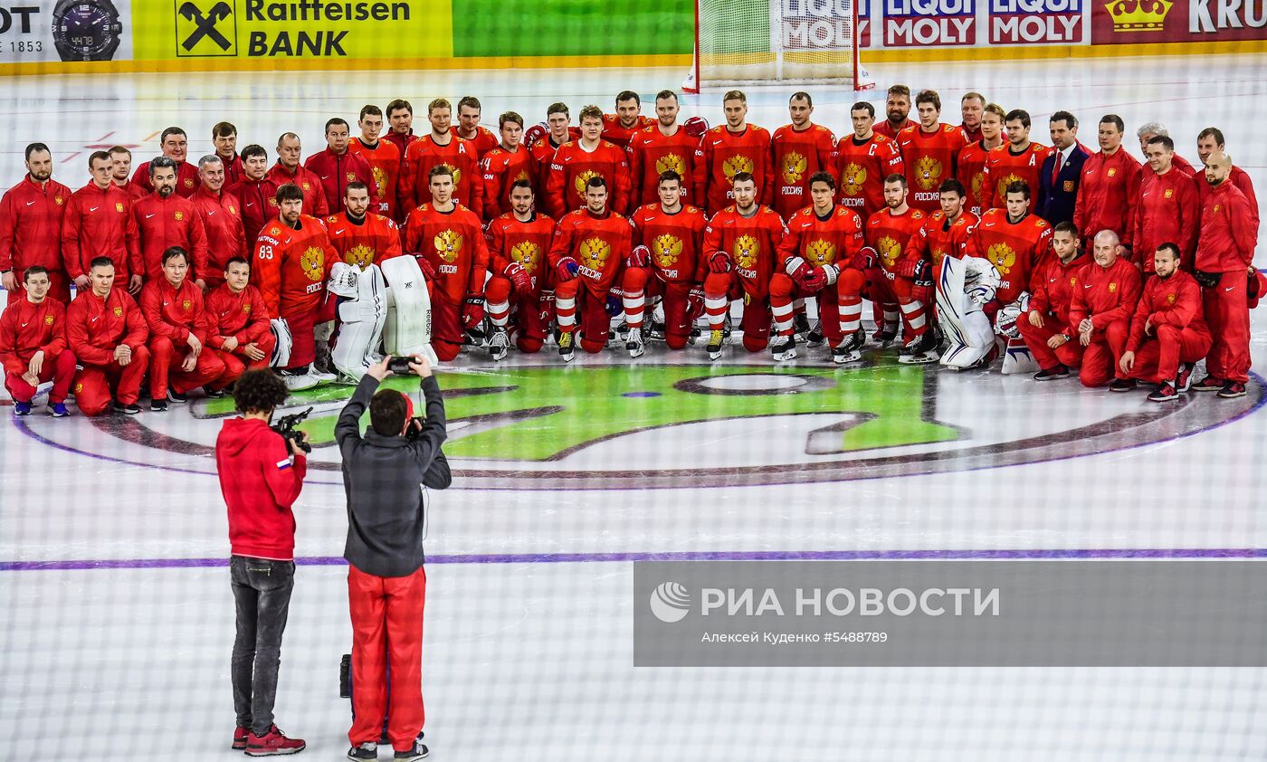 Хоккей. Чемпионат мира. Тренировка сборной России