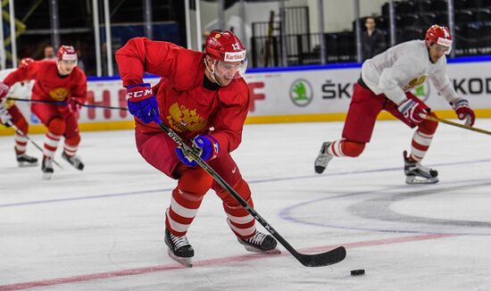 Хоккей. Чемпионат мира. Тренировка сборной России