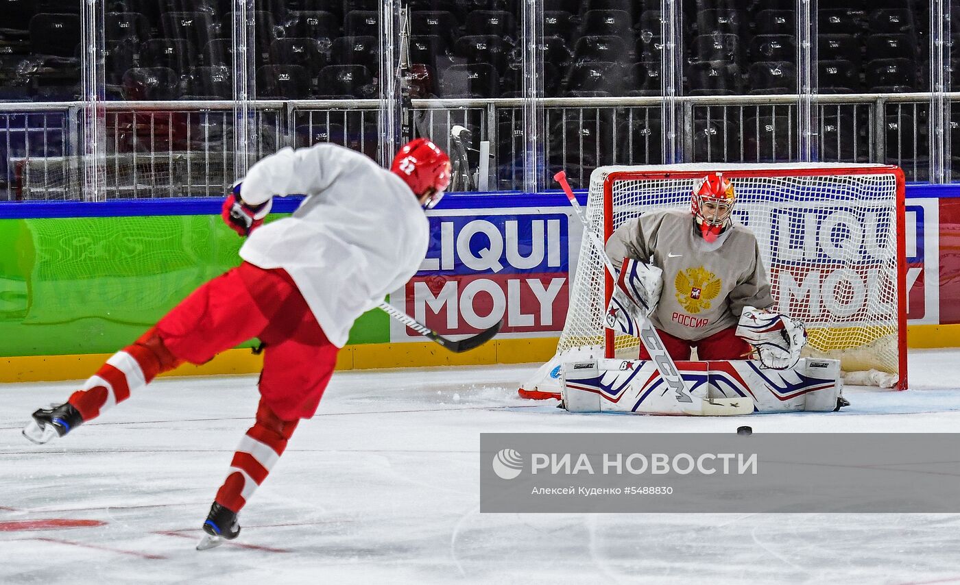 Хоккей. Чемпионат мира. Тренировка сборной России