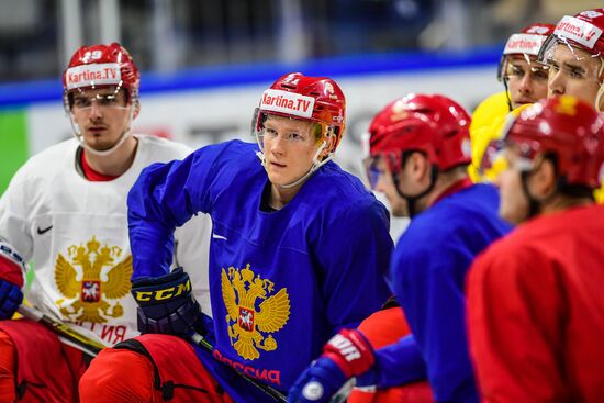 Хоккей. Чемпионат мира. Тренировка сборной России