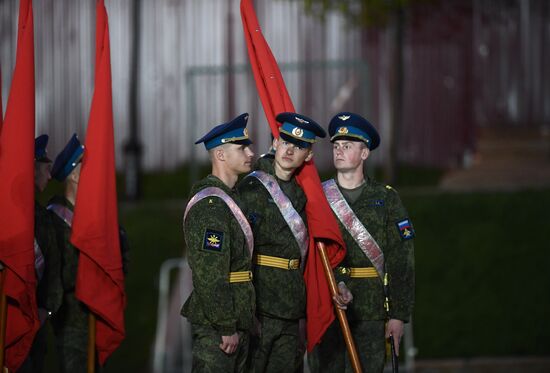 Ночная репетиция парада Победы на Красной площади