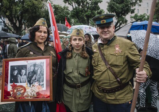 Акция "Бессмертный полк" в Барселоне